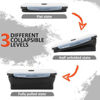 Collapsible Silicone Food Storage Containers Set with Lid & Air Vent,Foldable Lunch Containers(4PCS,Black,40oz)