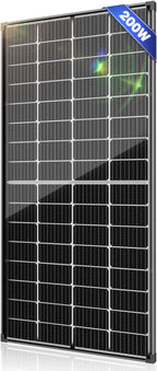 Bifacial 200 Watt Solar Panel 9BB Monocrystalline Cell High-Efficiency Module PV Power Charger Solar Panels for Homes Camping RV Battery Boat Caravan and Other Off-Grid Applications
