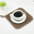 100% Cotton Kitchen Everyday Basic Terry Pot Holder Heat Resistant Coaster Potholder for Cooking and Baking Set of 5 Brown