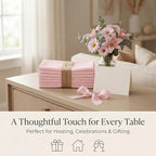 Urban Villa Hemstitch Cloth Dinner Napkins Cotton 20”x20” (Set of 12)-Pink