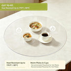 Round Table Protector 48 Inch Thick Table Cover Protector Round Plastic Waterproof PVC Tablecloth Vinyl Circle Table Top Protector for Dining Room Coffee Home Essentials