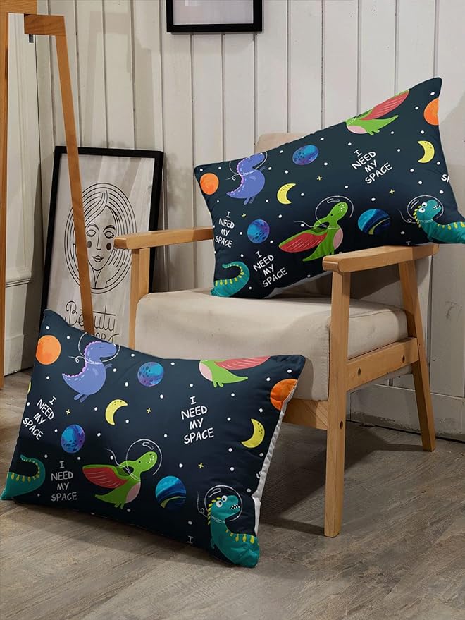 Datura home Dinosaur Space Dinos Comforter Bedding Set for Boys Kids Children,Celestial Bodies Colorful Dinosaur Print Bedding Set with 1 Comforter and 2 Pillowcases(Dinosaur Full)