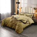 Christmas Antler Comforter Set Queen, Whitetail Deer Down Comforter, Stag Quilted Duvet, Countryside Rural Hunting Theme Comforter Set for Living Room Bedroom Decor All Season, Ultra Lightweight