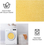 Area Rugs for Bedroom Living Room, 4x6 Yellow Super Soft Comfy Thickened Memory-Foam Indoor Carpets, Modern Aesthetic Minimalist Carpet for Boys Girls Adults Apartment Nursery Home Décor