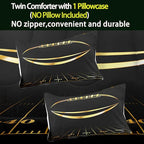 Bodhi Boys Comforter Twin, Black and Gold Football Bedding Set, Machine Washable, 2 Pieces