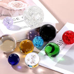 uxcell 30mm/1.2" Crystal Sphere Ball Glass Solid Decorative Sphere Crystal Ball Prop Ornament for Feng Shui Divination Fortune Telling Tabletop Fountain Decoration, Purple