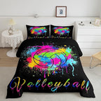 Feelyou Kids Volleyball Comforter Set King Size Sports Game Bedding Set for Boys Girls Teens Bedroom Decor Tie Dye Comforter Women Men Volleyball Player Duvet Set with 2 Pillow Case