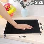 Homaxy 100% Cotton Waffle Weave Kitchen Dish Cloths, 7-Pack, Black | 12 x 12 Inches, Ultra Soft Absorbent Dish Towels, Quick Drying Dish Rags with Hanging Loop