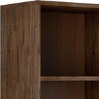 SIMPLIHOME Clarkson SOLID ACACIA WOOD 22 Inch Wide Contemporary Bookcase with Storage in Rustic Natural Aged Brown, For the Living Room, Study Room and Office
