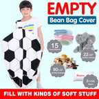 Lukeight Stuffed Animal Storage Bean Bag Chair Cover for Kids, Soccer Zipper Beanbag Chair Cover for Organizing Toddler & Kids' Rooms Plush Toys (Soccer, X-Large)