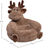 Trend Lab Moose Toddler Chair Plush Character Kids Chair Comfy Furniture Pillow Chair for Boys and Girls, 21 x 19 x 19 inches