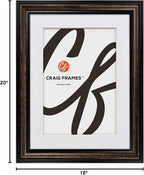 Craig Frames 16x20 Walnut Picture Frame, Matted to 11x14, 2 Inch Wood | Shatter resistant acrylic, white mat included, gallery wall decor, made in the USA
