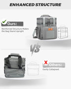 HSHRISH Expandable Large Tactical Lunch Box for Adults, Durable Insulated Lunch Bag with Lots of Storage Space, Cooler Bag for Men Women Work Outdoor Picnic Trip, 16 L, Black
