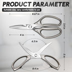 SSGP Heavy Duty Kitchen Shears Set - All Purpose Meat Scissors for Food | Sharp Japanese Stainless Steel, Dishwash Safe Detachable, Kitchen Scissors for Poultry Chicken Crab Leg Fishing, Cooking Gift