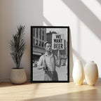 UXCBIA We Want Beer Protest, Black And White, Vintage Prohibition Art, Man Cave Poster Canvas Poster Bedroom Decor Sports Landscape Office Room Decor Gift Black Frame 12x18in(30x45cm)