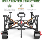 TIMBER RIDGE 600L Beast Wagon 26" W Extra Wide All Terrain Folding w/Big Wheels, Cargo Net & Tailgate, 26" W and 55.25" L, Capacity and 400lbs Heavy Duty Collapsible Portable Cart, Grey