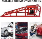 BLVD-LPF OBEY YOUR LUXURY 2 Pack Hydraulic Car Ramps 10000lbs 5T 11000lbs Low Profile Car Lift Service Ramps Truck Trailer Garage, Height Hydraulic Vehicle Ramps (RED)