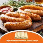 HAIKISS Edible Drying Sausage Casing, HALAL Collagen Sausage Casings for Most Delicious Sausage, Homemade Sausages Ham for Sausage Stuffer,15m/49ft, Diameter 20mm,1 Roll
