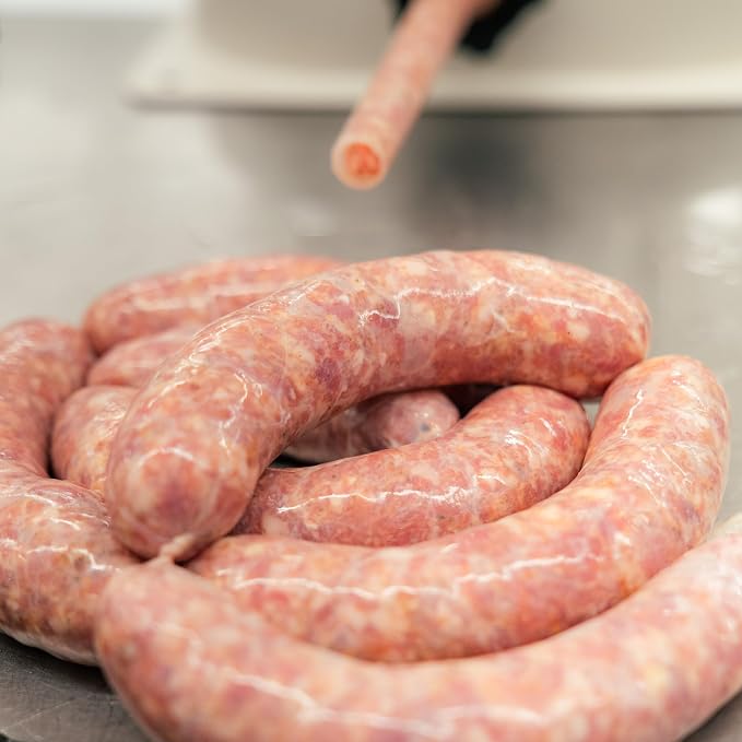 Bearded Butchers Deluxe Pizza Bratwurst DIY Kit – Custom Brats with Supreme Pizza Seasoning, Mozzarella, Mushrooms, Jalapeños & 32mm-35mm Natural Hog Casings – Makes Up to 25 lbs Meat