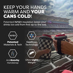 PHOOZY Insulated Can Cooler for 12 oz Cans - Patented Drink Sleeve with NASA-Inspired Technology - Keeps Beer, Soda & Sparkling Water Cold Longer - Lightweight Outdoor Can Holder - Checkered