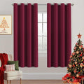 H.VERSAILTEX Christmas Blackout Curtains Thermal Insulated Blackout Curtains for Party- Antique Copper Grommet Top Window Drapes - Burgundy- 52" W x 72" L - (Set of 2 Panels)