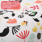 JSD Panda Flower Kids Comforter Set, 2 Pieces Twin Microfiber Comforter with Pillow Sham, Soft Comfortable Machine Washable