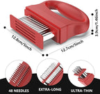 Meat Tenderizer Tool with 48 Stainless Steel Blades, Heavy-Duty Needle Tenderizer for Steak, Beef, Pork & Chicken, Kitchen Cooking Gadgets Tools Red