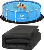 VINGLI 18 FT Round Pool Liner Pad for Above Ground Swimming Pools, Extra Thick Swimming Pool Liner, Prevent Punctures, Weed Barrier, Black