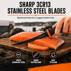 2PCS Fishing Fillet Knife Set – 4” & 6” Bait & Fillet Knives, Sharp Stainless Steel, Non-Slip Handle, Lightweight Portable Fish Knife Set for Fishing & Kitchen