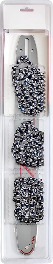 KAKEI 16 Inch Chainsaw Bar& Chain Combo - 3/8" LP Pitch, .050" Gauge, 56 Drive Links Fits Craftsman, Poulan, Ryobi, Echo, Greenworks& More (3 Chains+ 1 Bar)