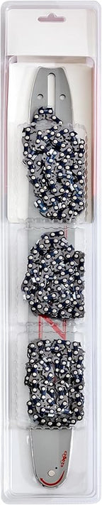 KAKEI 16 Inch Chainsaw Bar& Chain Combo - 3/8" LP Pitch, .050" Gauge, 56 Drive Links Fits Craftsman, Poulan, Ryobi, Echo, Greenworks& More (3 Chains+ 1 Bar)