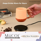 Miicol Ceramic Coffee Mug, 16 oz Large Coffee Cup, Tea Mug with Handle, Flat Bottom Mug for Men, Women, Office, Microwave and Dishwasher Safe, Multi-Color, Caramel Peach