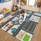 Kids Rug Play Mat Great for Playing with Cars and Toys,Educational Kid Road and Traffic City Life Carpet,Children Baby Fun Throw Rug for Bedroom Play Room,31X47Inch/80X120CM