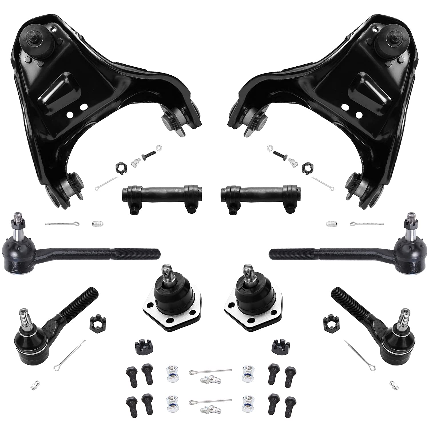 Detroit Axle - 10pc Front End Kit for Chevy Blazer S10 GMC Jimmy Sonoma Isuzu Hombre Olds Bravada 2 Upper Control Arms w/Ball Jo