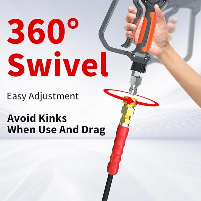 Pressure Washer Hose 125FT, 4800PSI High Tensile Wire Braid Kink Resistant Power Washer Extension Hose, 3/8" Flexible Replacement Hose with 3/8 Quick Connect
