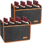 Foyego 2 Pack 12 Bottle Wine Tote Bag, Insulated Thermal Padded Wine Carrier Tote, Reusable Wine Bags for Wine Bottles Travel, Camping and Picnic, Perfect Wine Lover Gift