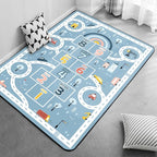 Kids Rug Play Mat, Car Rug, Hopscotch Rug, Hopscotch Mat for Kids, Can Be Used to Play with Cars Kids Carpet Play Mat,(Blue,200×300cm/79×118IN)
