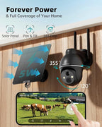ZUMIMALL 4G LTE Cellular Solar Security Camera Wireless Outdoor, 2K No WiFi Security Camera Solar Powered with Color Night Vision, 2-Way Talk, Motion Alert, Cloud, SIM Included（US Version）