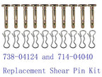 10 PK 738-04124A and 714-04040 Shear Pins and Cotter Pins for Cub Cadet Troy Bilt Snow Throwers
