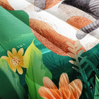 Datura home Cute Cat Kids Comforter Bedding Set for Boys Girls, Watercolor Cat Forest Rabbit and Flower Print Comforter with 2 Pillowcases(Cute Cat Full)