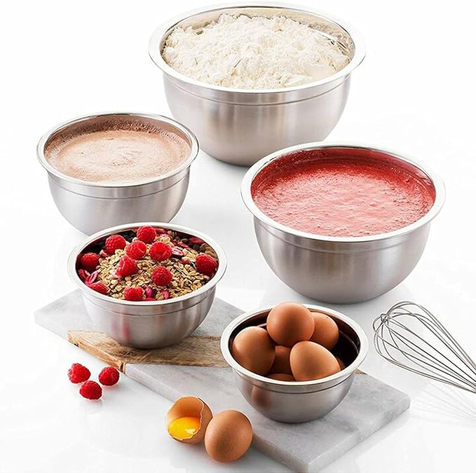 YBM HOME Heavy Duty Professional Stainless Steel Mixing Bowl – Commercial Grade Deep Prep & Serving Bowl for Baking, Cooking, Dough Mixing & Food Prep, Dishwasher Safe, 10 Quarts, Pack of 12