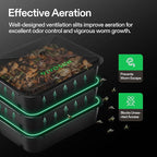 VIVOSUN 3-Layer Worm Compost Bin, 30L Worm Composter, Easy Setup Inclusive Worm Farm Kit for Recycling Food Waste