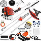 Powerful Gas String Trimmer,Full Functioning Guard Accessories Hedge Trimmer String Trimmers Lawn Mower 52CC Petrol Hedge Trimmer Chainsaw Brush Cutter from USA Red