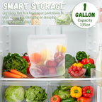 Reusable Premium Silicone Food Storage Gallon Bag 135oz,XXL - 4 PCS Food Storage Bag,Freezer Container,Sous Vide,Kitchen Organization,And Meal Prep Bags Microwave,Dishwasher,Oven Safe, BPA Free