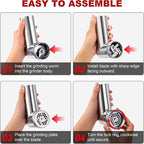 FavorKit Stainless Steel Food Grinder Attachment for KitchenAid Mixers, Dishwasher Safe Meat Processor Accessory Included 3 Sausage Stuffer Tubes