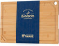 Hiware Extra Large 18" x 12" Bamboo Cutting Board for Kitchen, Heavy Duty Wood Cutting Board with Juice Groove, 100% Organic Bamboo, Pre Oiled