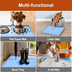 ukeetap 22" x 19" Extra Thick Silicone Mat Waterproof with Raised Edge, Under Sink Mat for Kitchen & Bathroom, Kitchen Cabinet Liner, Multi-Purpose for Storage & Protection, Blue
