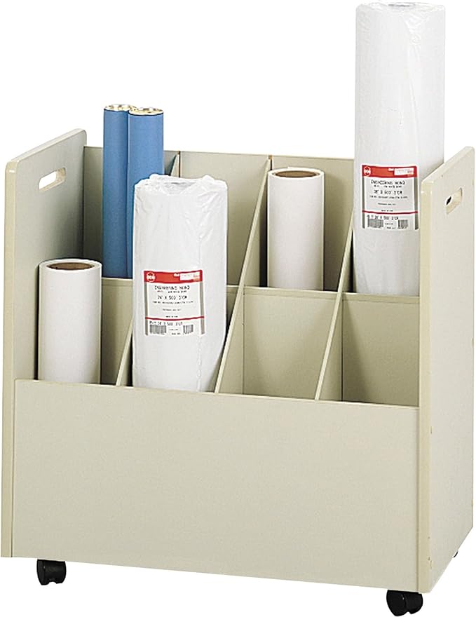 Safco Products 3045 Mobile Roll File, 8 Compartment, Putty