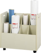 Safco Products 3045 Mobile Roll File, 8 Compartment, Putty