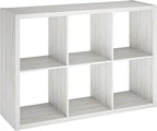 ClosetMaid 4569 Decorative Open Back 6-Cube Storage Organizer, Bleached Walnut